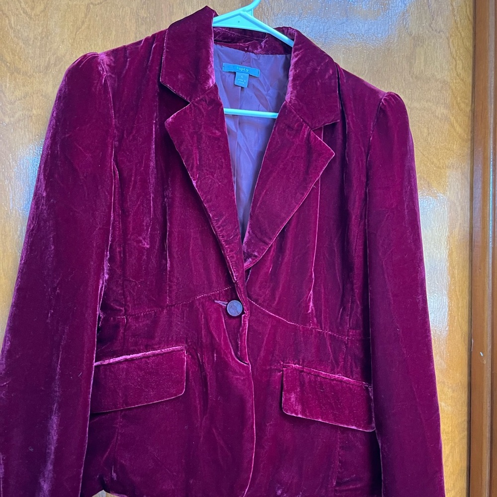 Apt. 9 Rich Red Velvet Women's Blazer